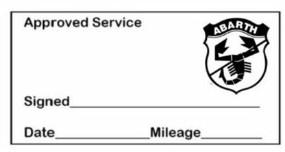 Abarth Approved Garage Service Stamp - 38mm x 14mm