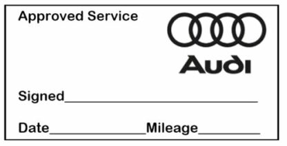 Audi Approved Garage Service Stamp - 38mm x 14mm