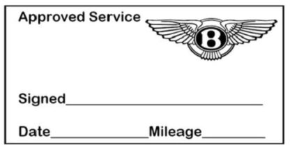 Bentley Approved Garage Service Stamp - 38mm x 14mm