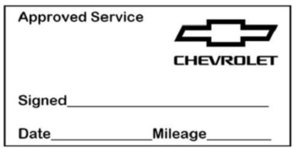 Chevrolet Approved Garage Service Stamp - 38mm x 14mm