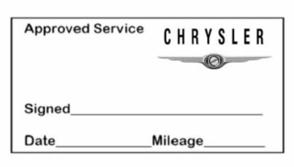 Chrysler Approved Garage Service Stamp - 38mm x 14mm