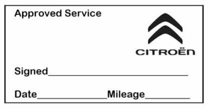 Citroen Approved Garage Service Stamp - 38mm x 14mm