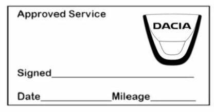 Dacia Approved Garage Service Stamp - 38mm x 14mm