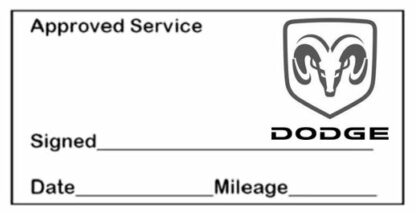 Dodge Approved Garage Service Stamp - 38mm x 14mm