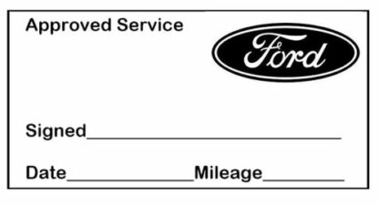 Ford Approved Garage Service Stamp - 38mm x 14mm