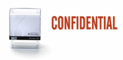 CONFIDENTIAL - 38mm x 14mm Office Stamp Red Ink