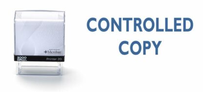 CONTROLLED COPY - 38mm x 14mm Office Stamp Blue Ink