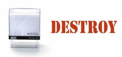 DESTROY - 38mm x 14mm Office Stamp Red Ink