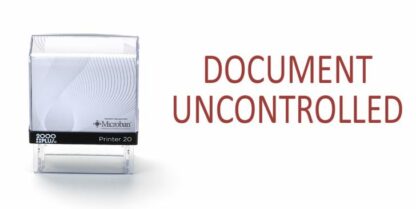 DOCUMENT UNCONTROLLED - 38mm x 14mm Office Stamp Red Ink