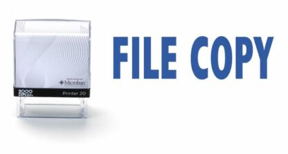 FILE COPY - 38mm x 14mm Office Stamp Blue Ink