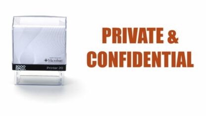 PRIVATE & CONFIDENTIAL - 38mm x 14mm Office Stamp Red Ink