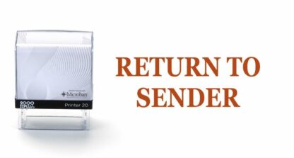 RETURN TO SENDER - 38mm x 14mm Office Stamp Red Ink