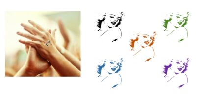 MARILYN MONROE Hand Stamp - Ideal for events/parties etc. 28mm x 28mm Choice of colours