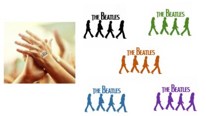 The Beatles Hand Stamp - Ideal for events/parties etc. 28mm x 28mm Choice of colours