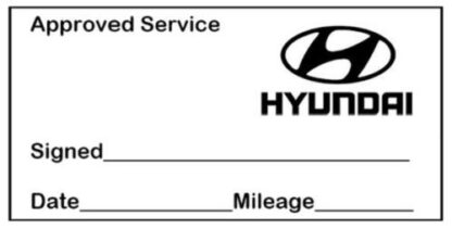 Hyundai Approved Garage Service Stamp - 38mm x 14mm