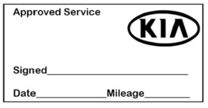 Kia Approved Garage Service Stamp - 38mm x 14mm