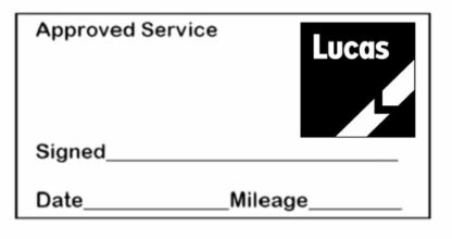 Lucas Approved Garage Service Stamp - 38mm x 14mm