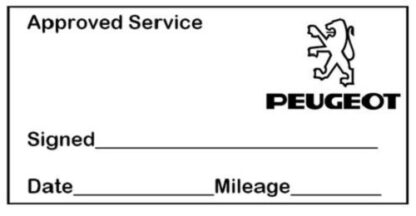 Peugeot Approved Garage Service Stamp - 38mm x 14mm