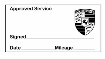 Porsche Approved Garage Service Stamp - 38mm x 14mm