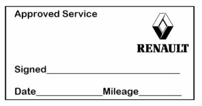 Renault Approved Garage Service Stamp - 38mm x 14mm