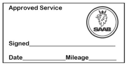 Saab Approved Garage Service Stamp - 38mm x 14mm Saab