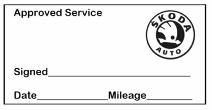 Skoda Approved Garage Service Stamp - 38mm x 14mm