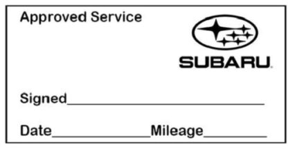 Subaru Approved Garage Service Stamp - 38mm x 14mm