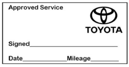 Toyota Approved Garage Service Stamp - 38mm x 14mm