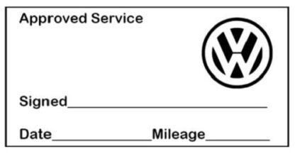 VW Approved Garage Service Stamp - 38mm x 14mm