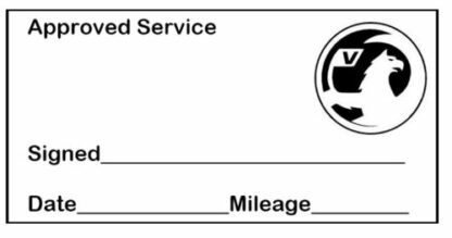 Vauxhall Approved Garage Service Stamp - 38mm x 14mm