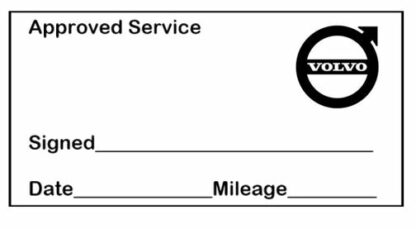 Volvo Approved Garage Service Stamp - 38mm x 14mm